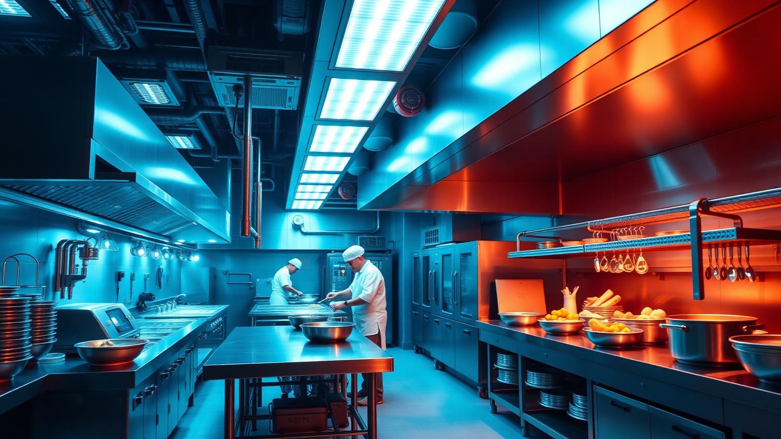 現代化中央廚房食品製造場景